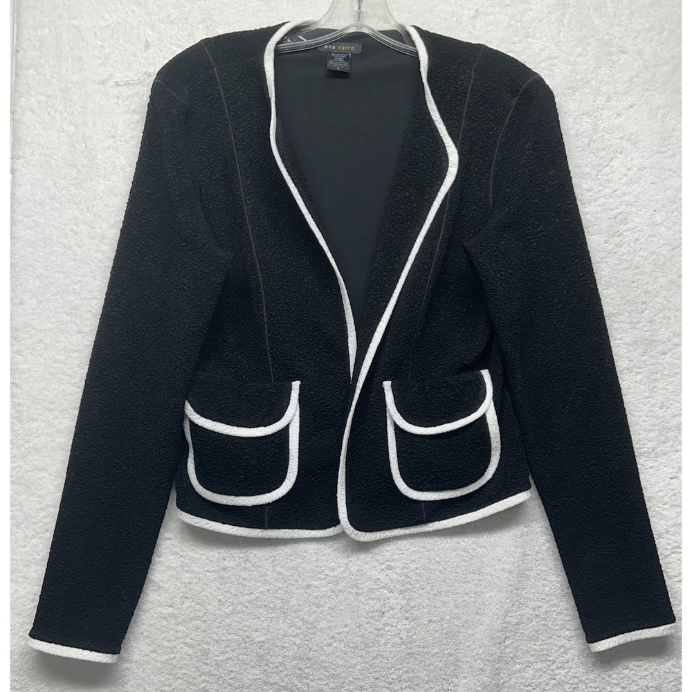 Eva Varro Womens Size L Black Long Sleeve Cardigan Top (L1)